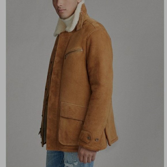 Polo Ralph Lauren NWT Shearling Lined Leather Car Coat Brown XXL - Picture 6 of 16